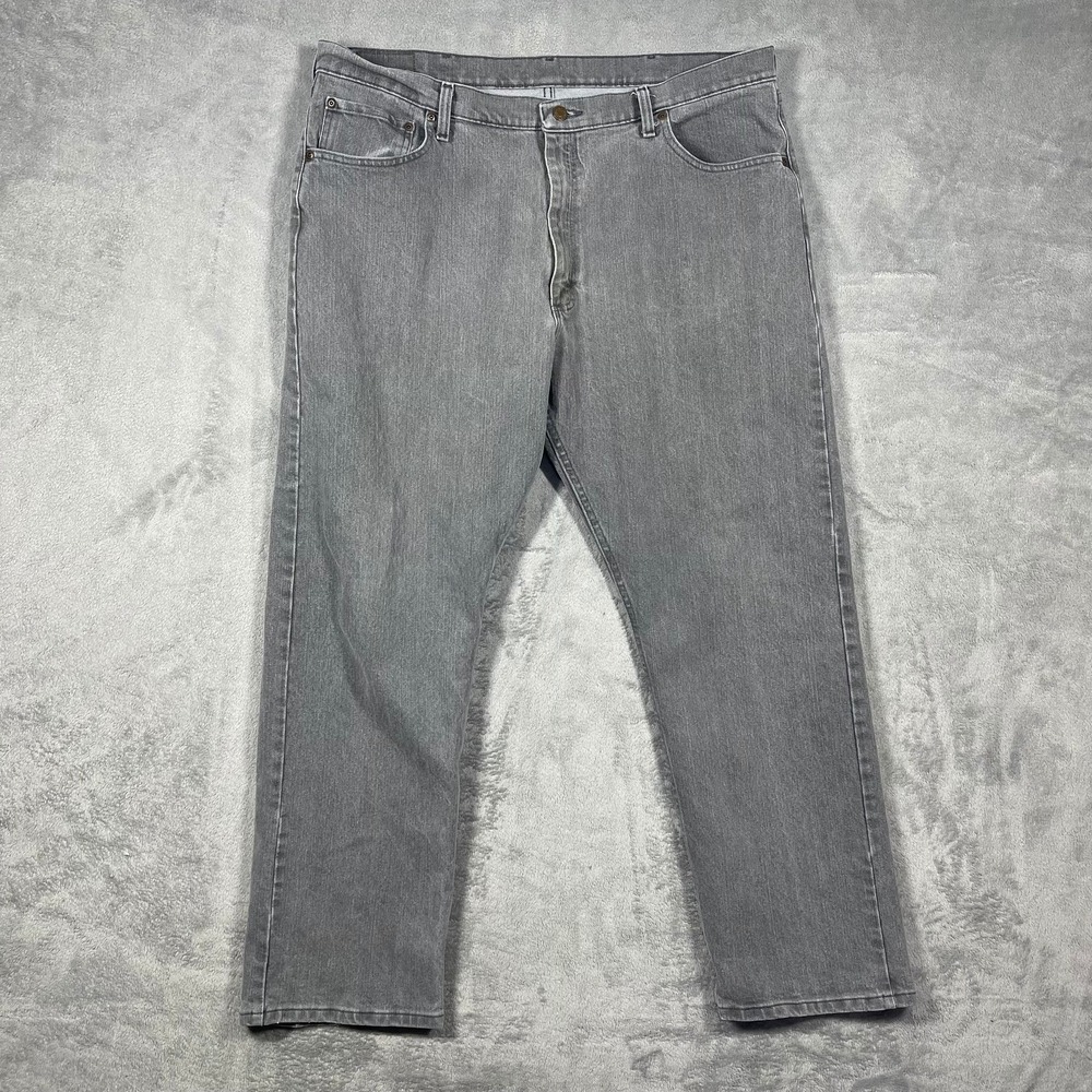 Wrangler Jeans Mens 40x30 Grey Relaxed Fit Straight Leg Denim 9TRLAGY